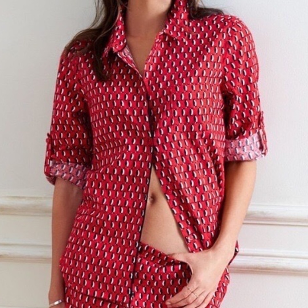 *VICTORIA'S SECRET* Red Pengiun Long Sleeve Pajama Top Size Medium